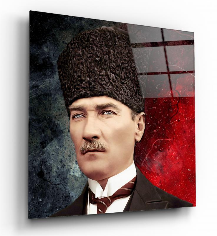 Atatürk Köşesi Collage Cam Tablo