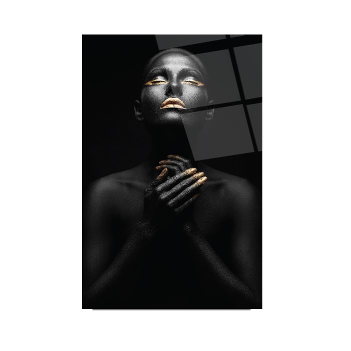 Gold Kadın Cam Tablo