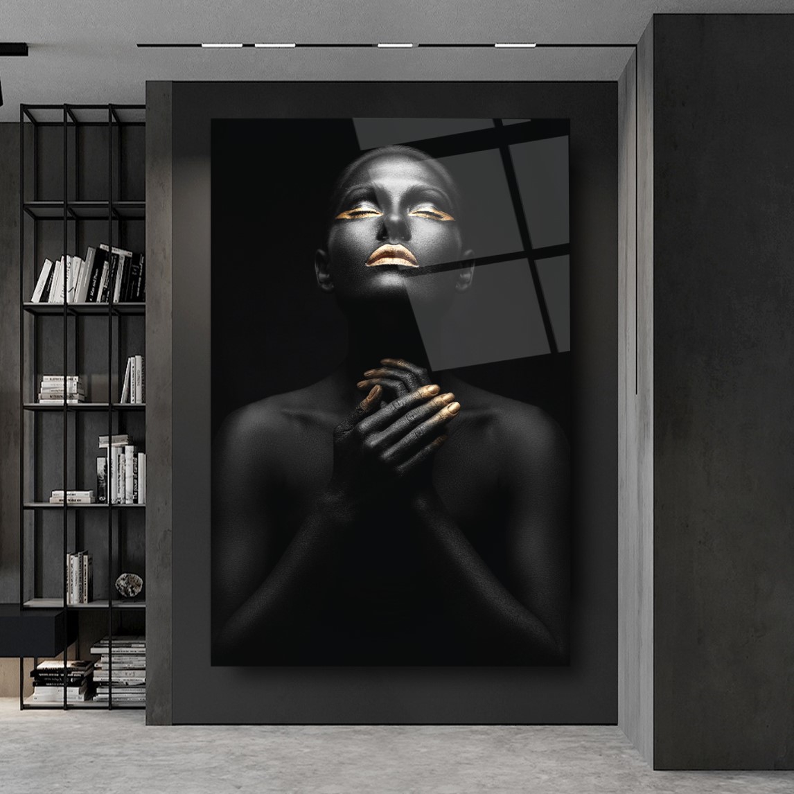 Gold Kadın Cam Tablo