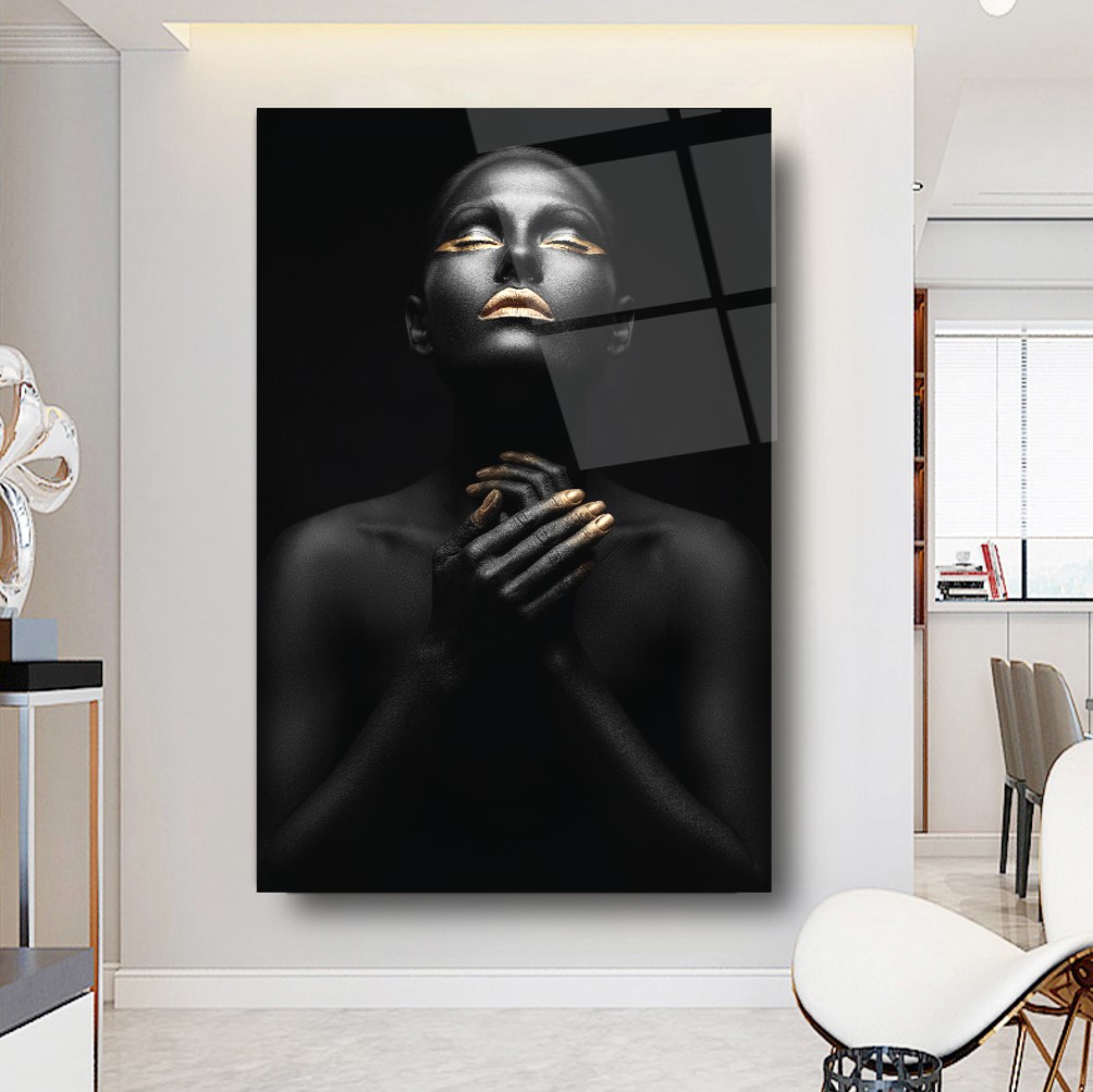 Gold Kadın Cam Tablo