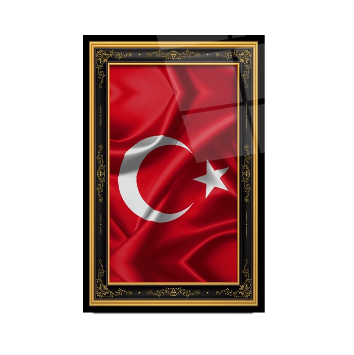 Türk Bayrağı Cam Tablo