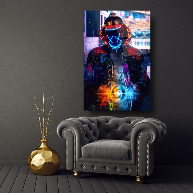 Neon Maske Cam Tablo