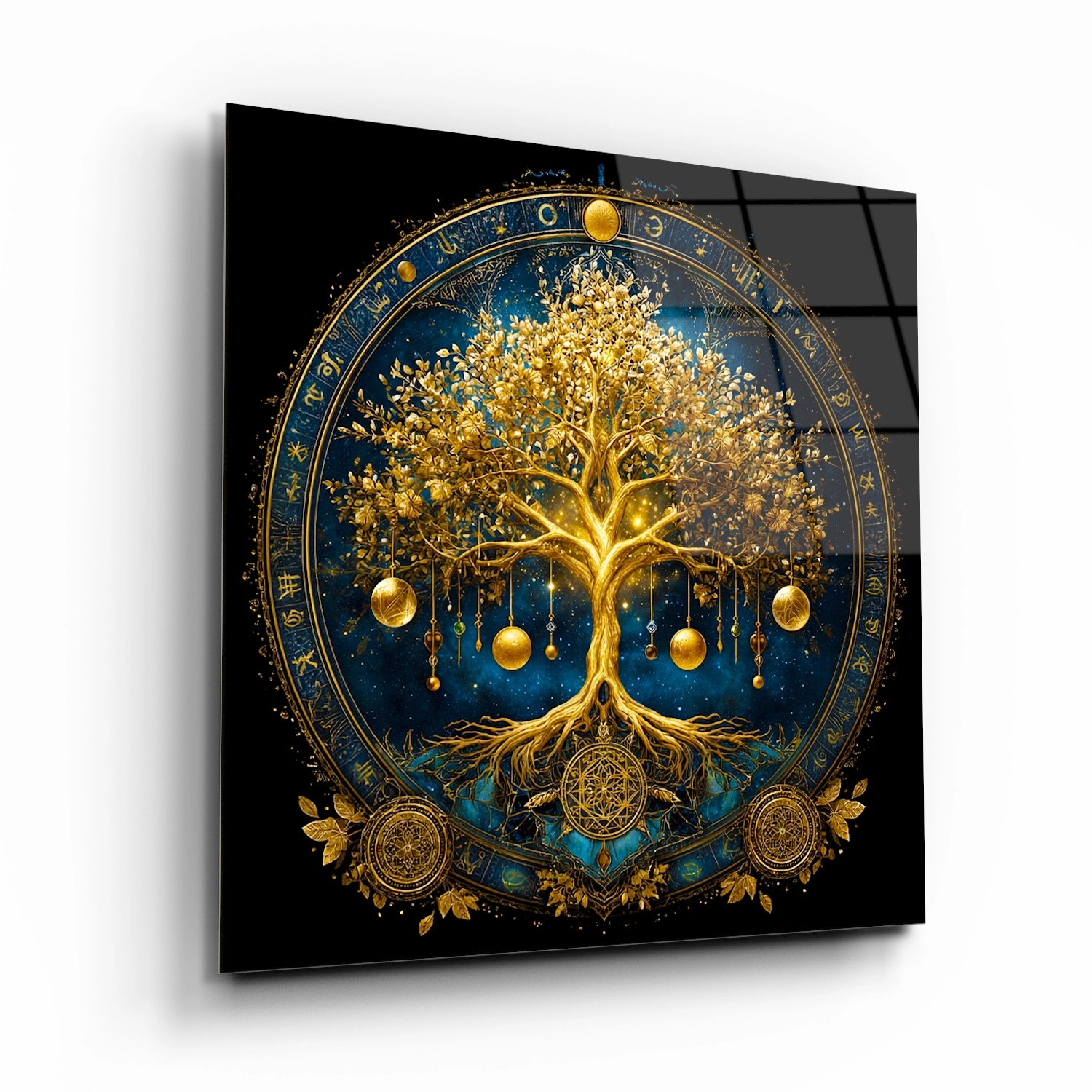 Kozmik Hayat Ağacı Cam Tablo