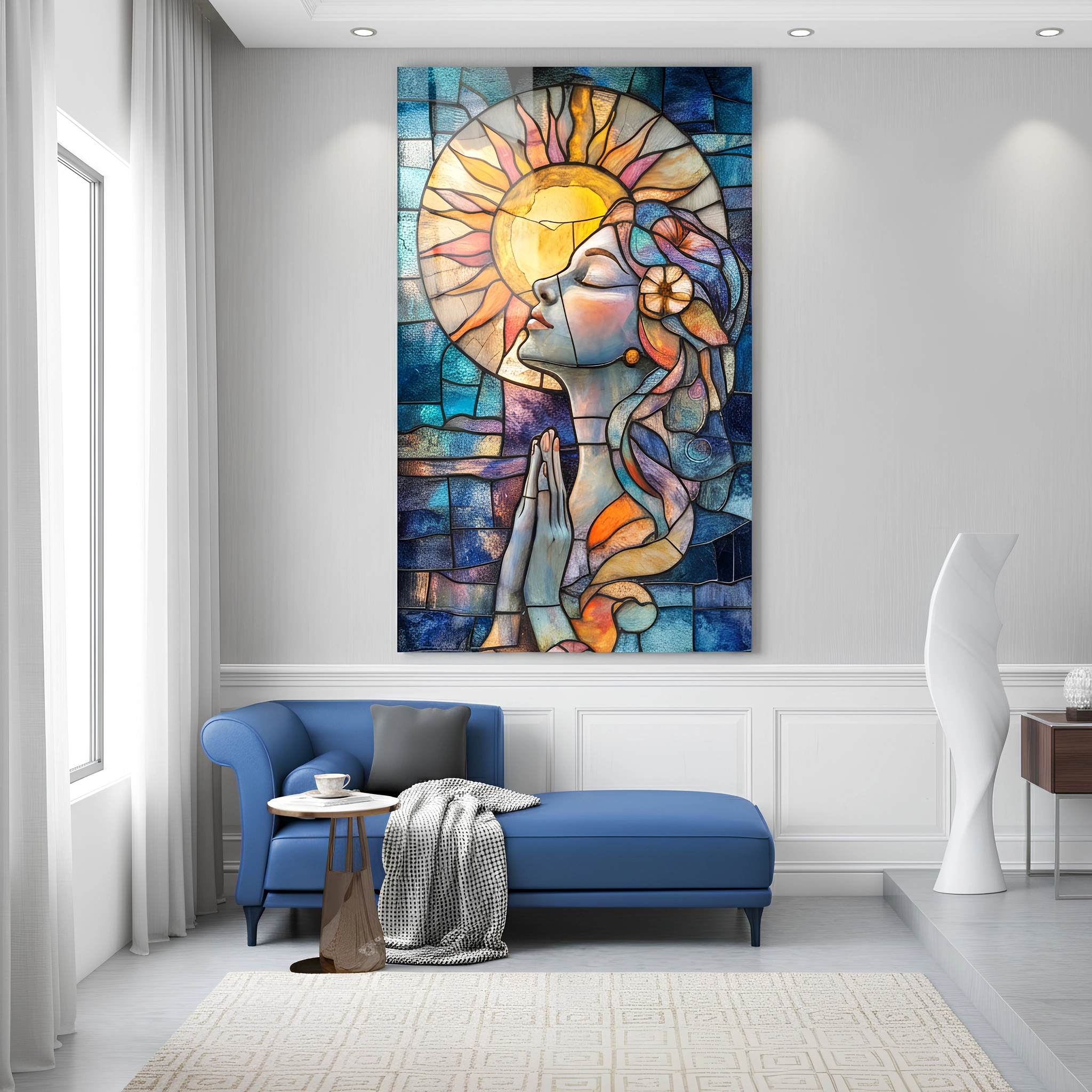 Güneş ve Kız Cam Tablo