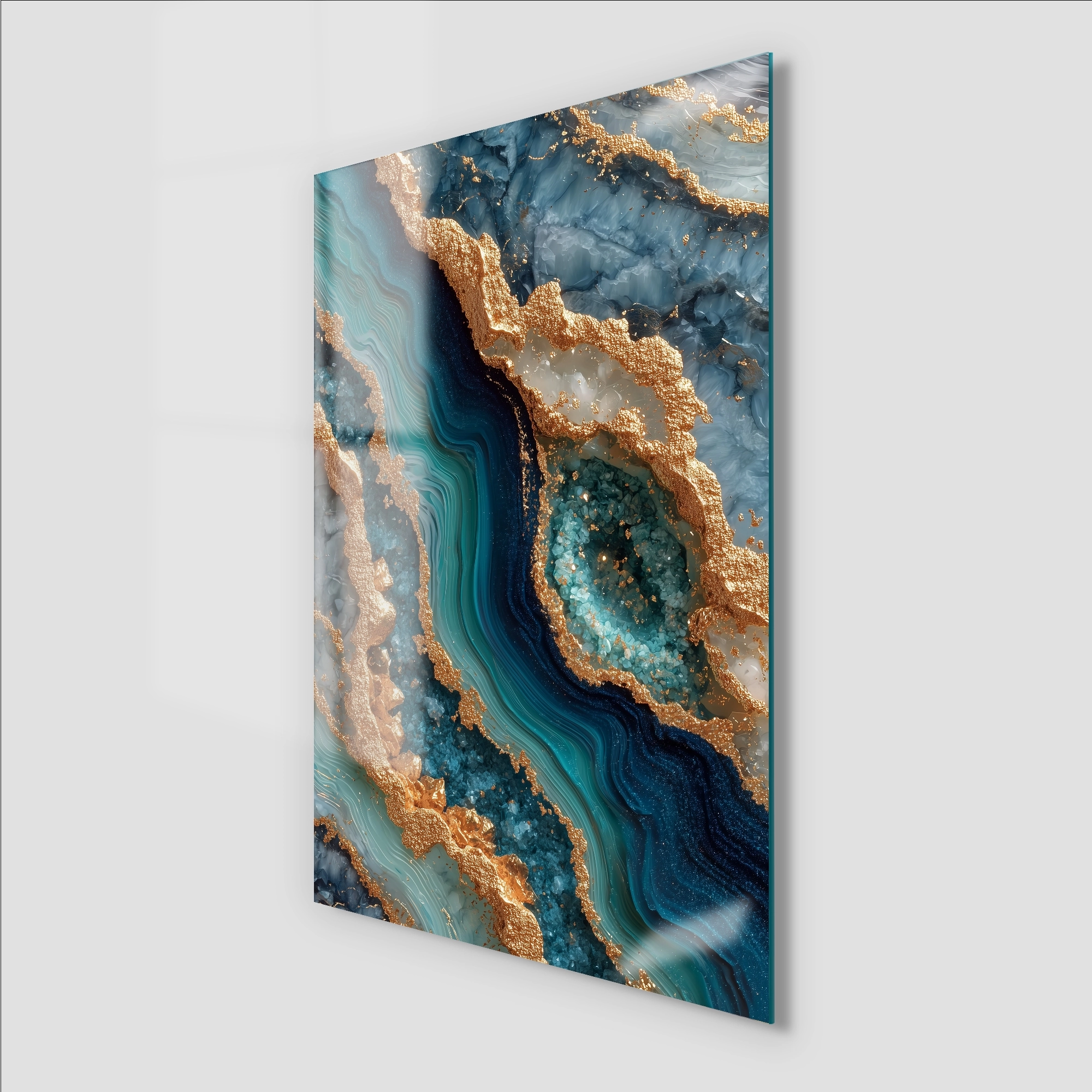 Mavili Dalga Cam Tablo