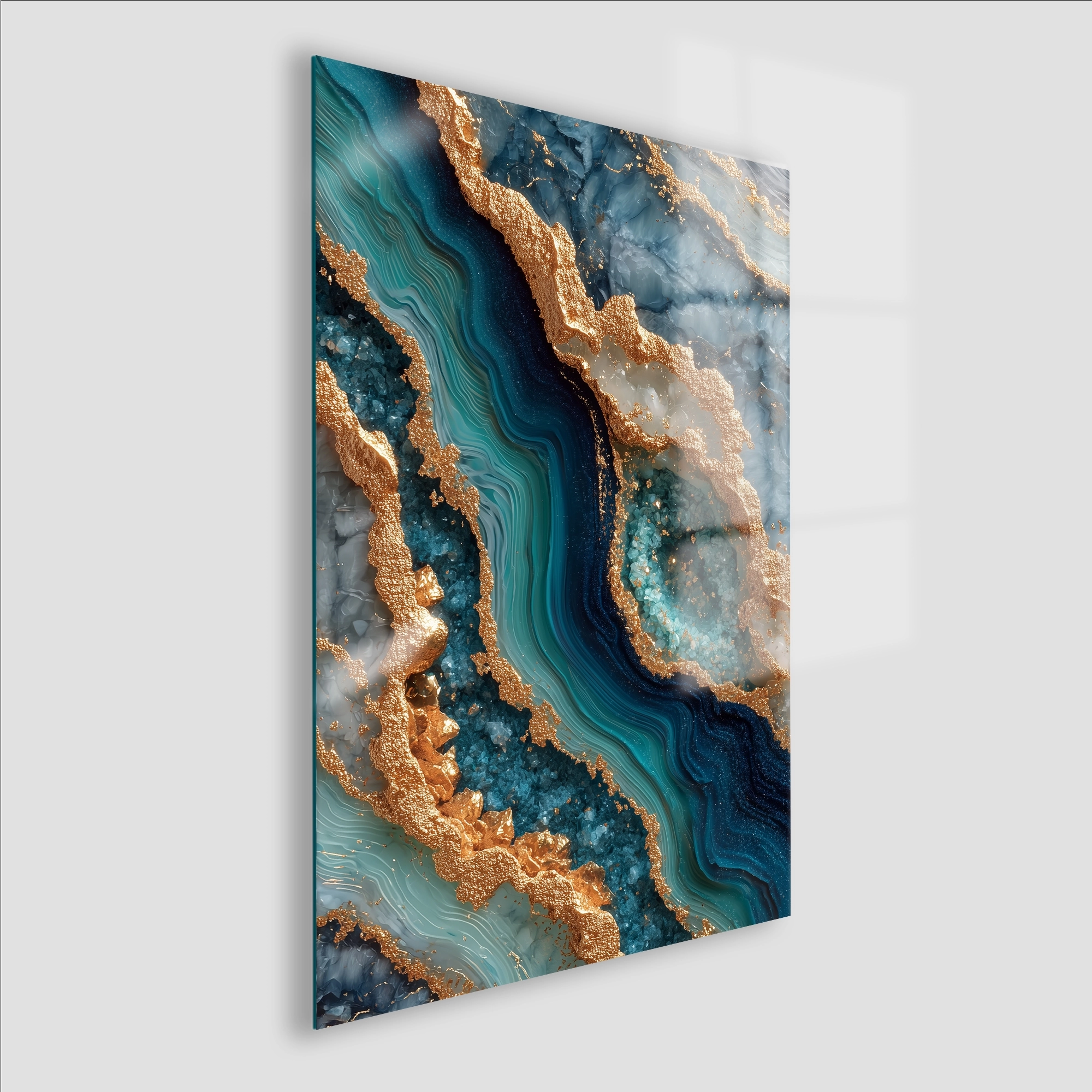 Mavili Dalga Cam Tablo