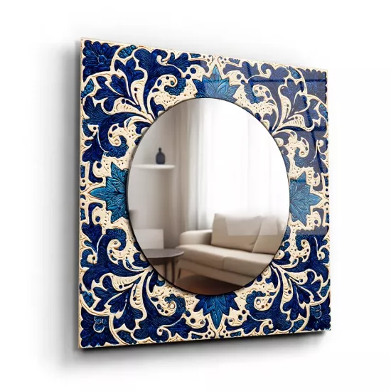 Etnik Desenli Kare  Ayna