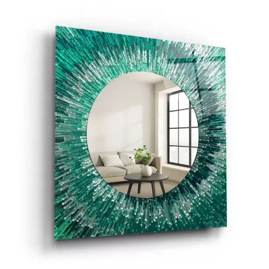 Soyut Yeşil Kare  Ayna