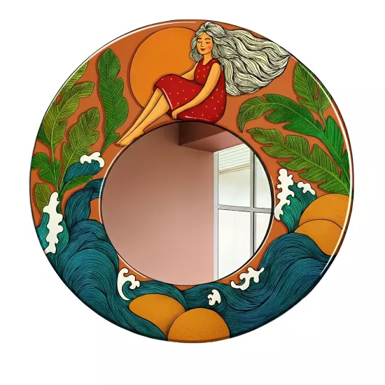 Aynadaki Kız Yuvarlak  Ayna