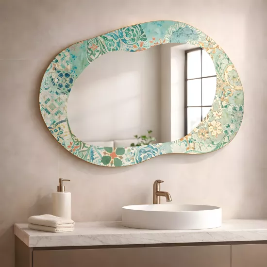 Otantik Cam Çerçeveli Şekilli Ayna