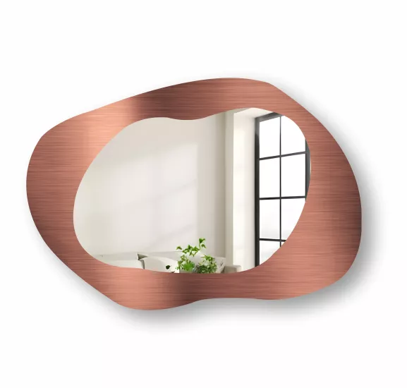 Düz Bronz Cam Çerçeveli Şekilli Ayna