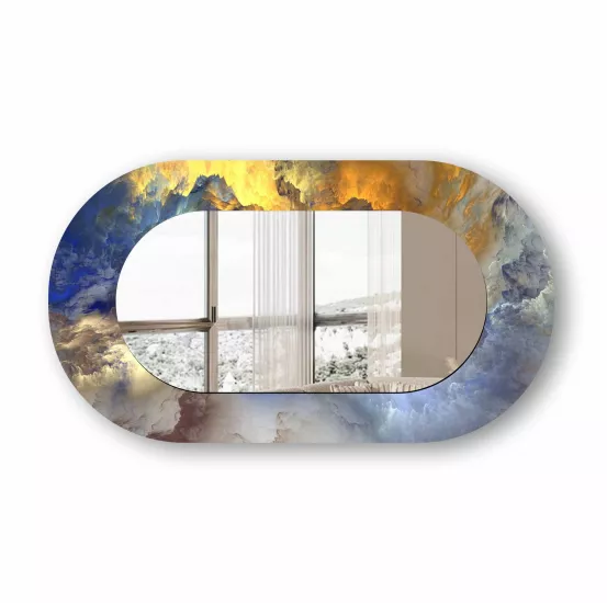 Renkli Memer Cam Çerçeveli Oval Ayna