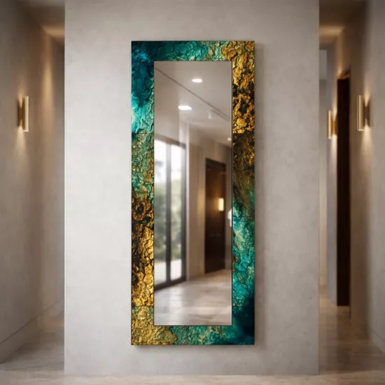 Desenli Dikey Panoramik Ayna