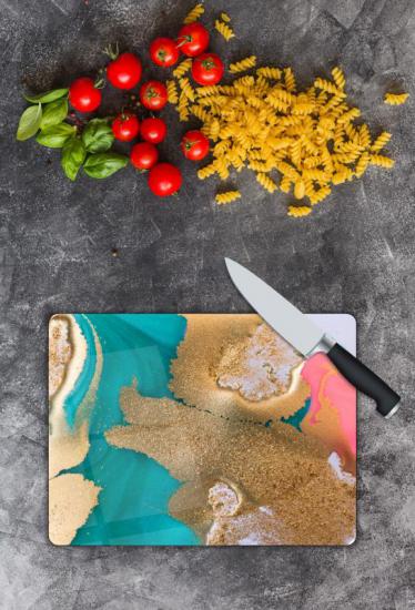 Renkli Desen Cam Kesme Tablası