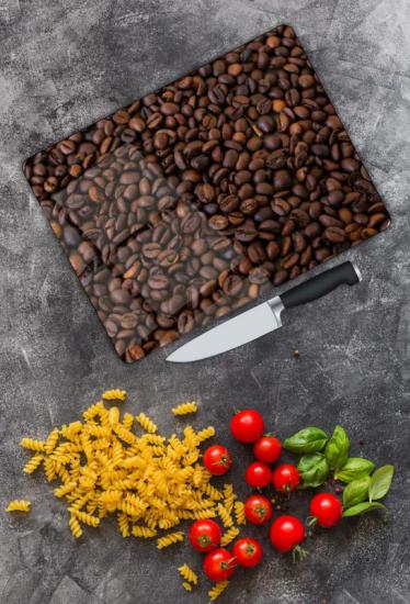 Kahve Desen Cam Kesme Tablası