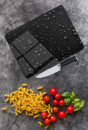 Siyah Damla Desen Cam Kesme Tablası