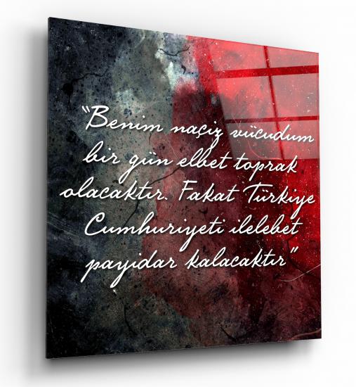 Atatürk Köşesi Collage Cam Tablo