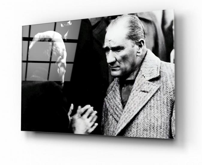 Atatürk ve Köylü Cam Tablo