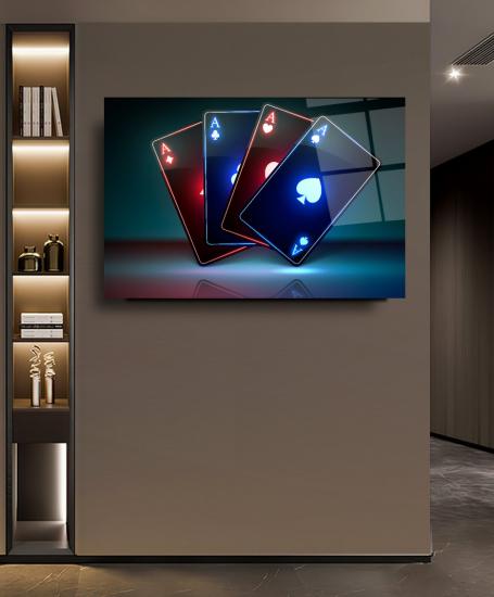 Neon Kartlar Cam Tablo