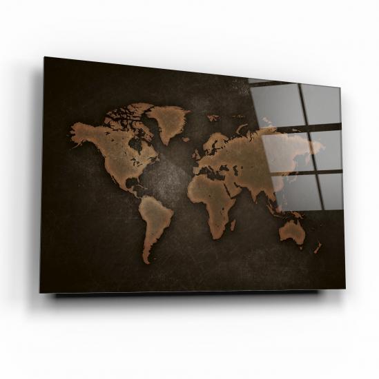 Dünya Haritası Cam Tablo