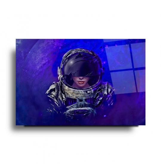 Kadın Astronot Cam Tablo