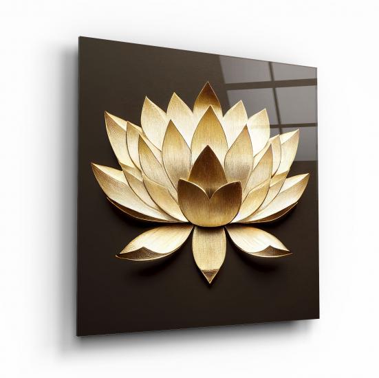 Lotus Çiçek  Cam Tablo