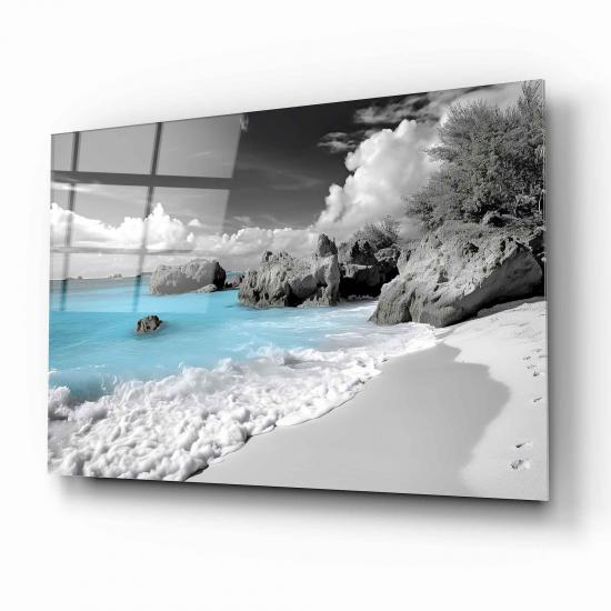 Deniz Manzarası Cam Tablo