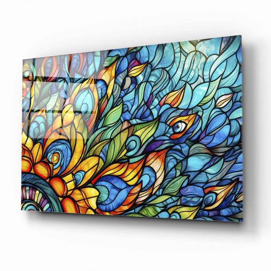 Renkli Soyut Vitray Cam Tablo