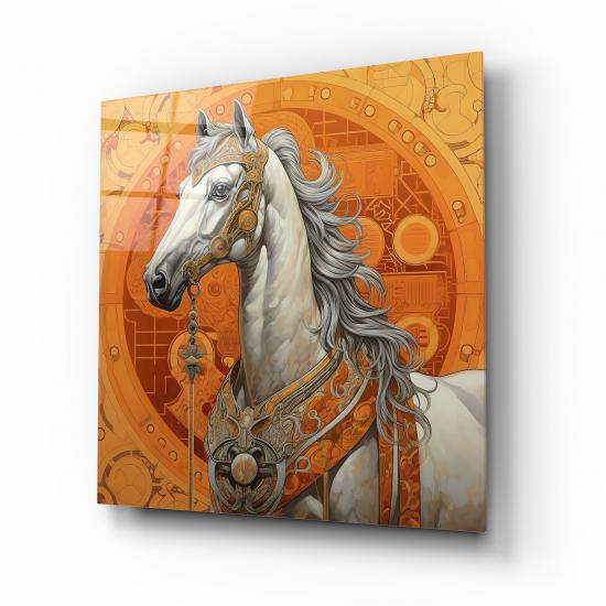 Hermes Atı Cam Tablo