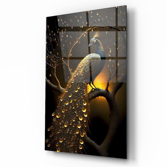 Tavus Kuşu Cam Tablo