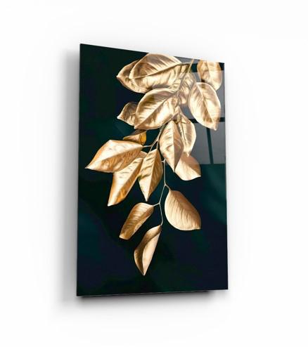 Gold Yapraklar Double Cam Tablo