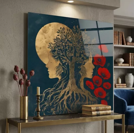 Hayat Ağacı Cam Tablo