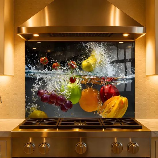 Meyveli Ocak Arkası Cam Koruyucu