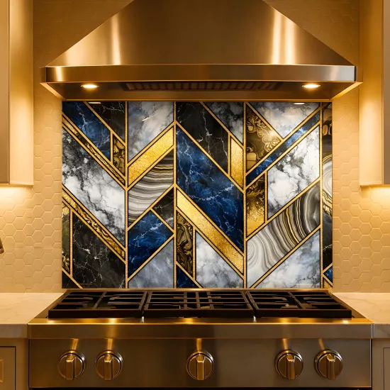 Geometrik Desenli  Ocak Cam Koruyucu