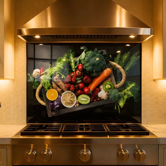 Sebzeli Ocak Arkası Cam Koruyucu