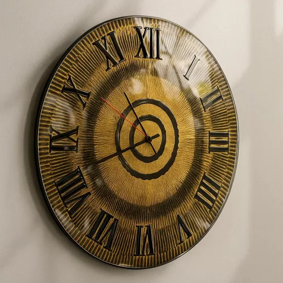 Eskitme Cam Duvar Saati