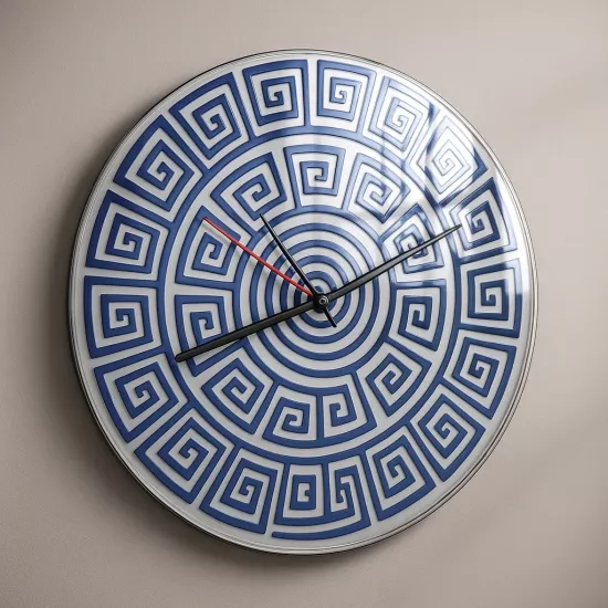 Antik Desenli Cam Duvar Saati