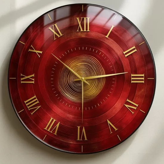 Bordo Gold Cam Duvar Saati