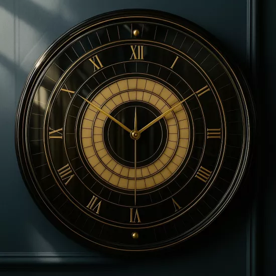 Siyah Gold Cam Duvar Saati