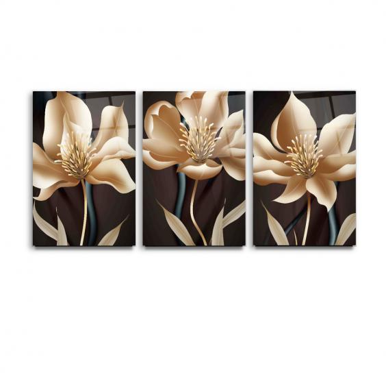 Çiçek Triple Cam Tablo