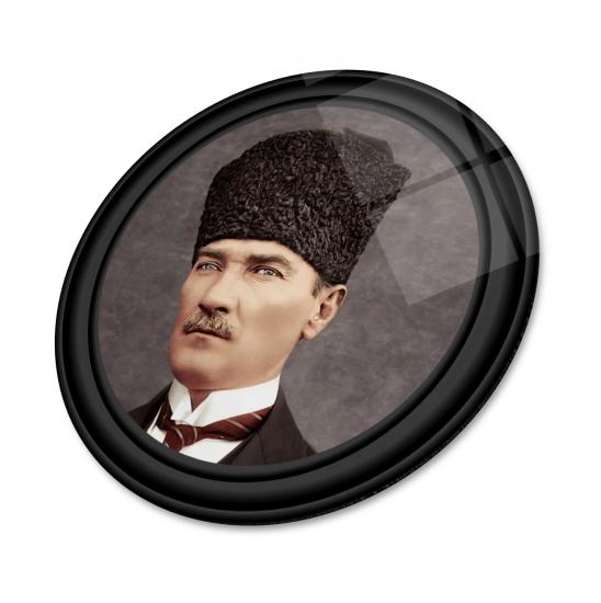 Atatürk Yuvarlak Cam Tablo