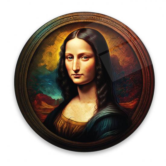 Mona Lisa Yuvarlak Cam Tablo