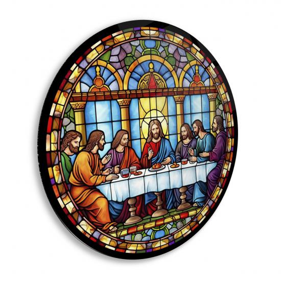 Son Akşam Yemeği Yuvarlak Cam Tablo