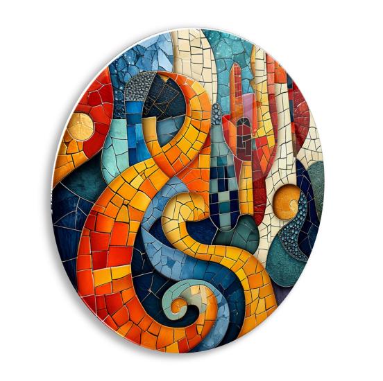 Soyut Yuvarlak Cam Tablo