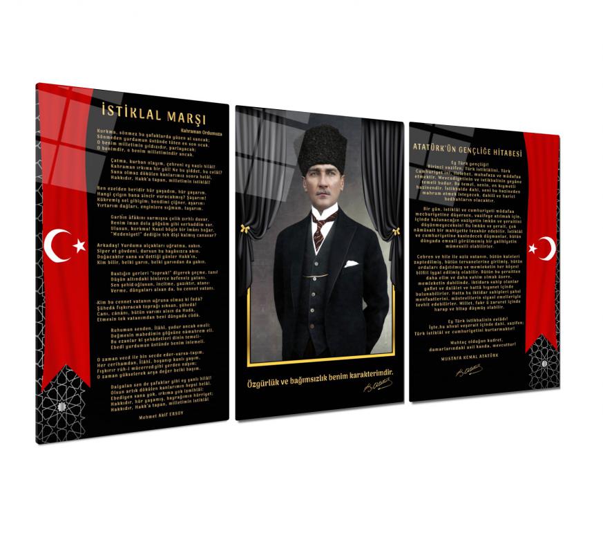 Atatürk Köşesi Triple Cam Tablo