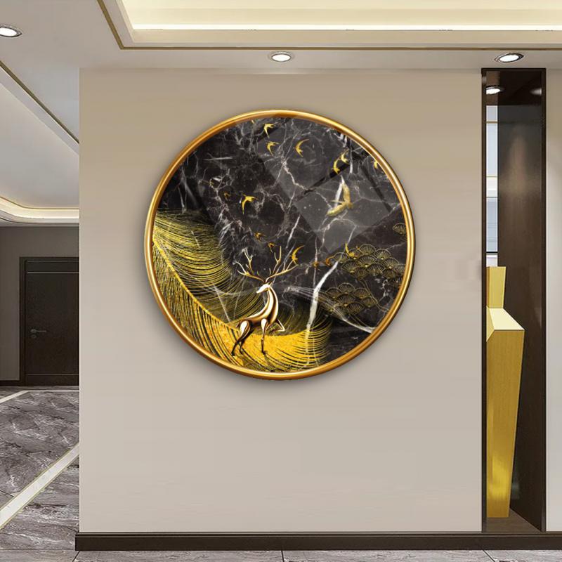 Geyik Yuvarlak Cam Tablo