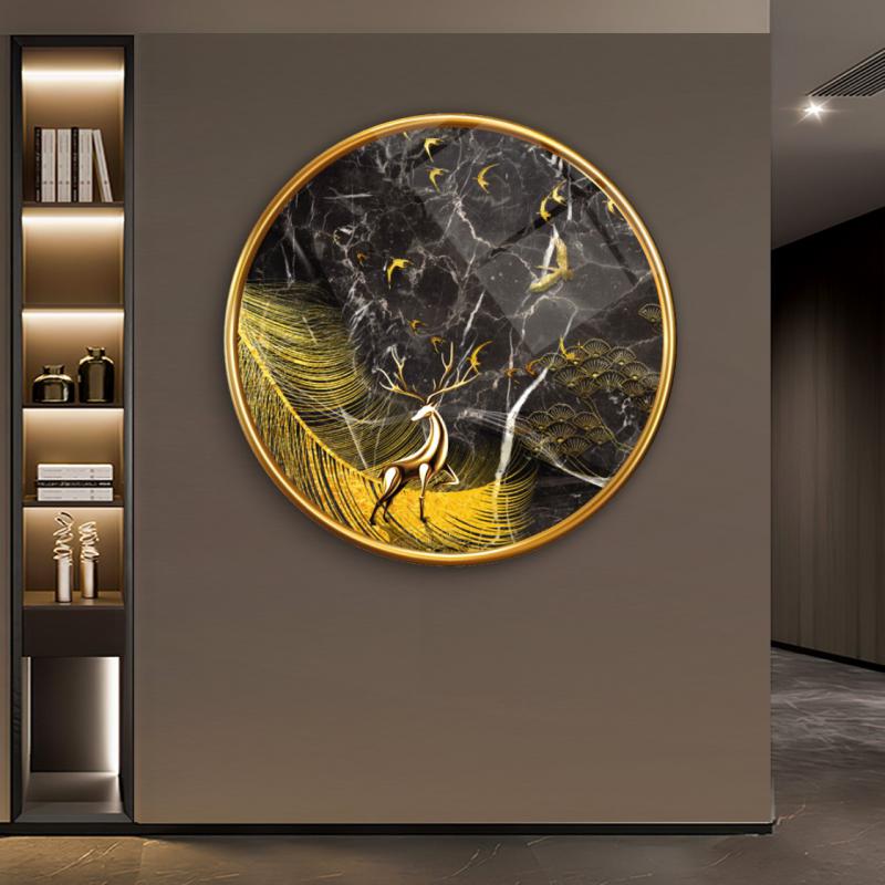 Geyik Yuvarlak Cam Tablo