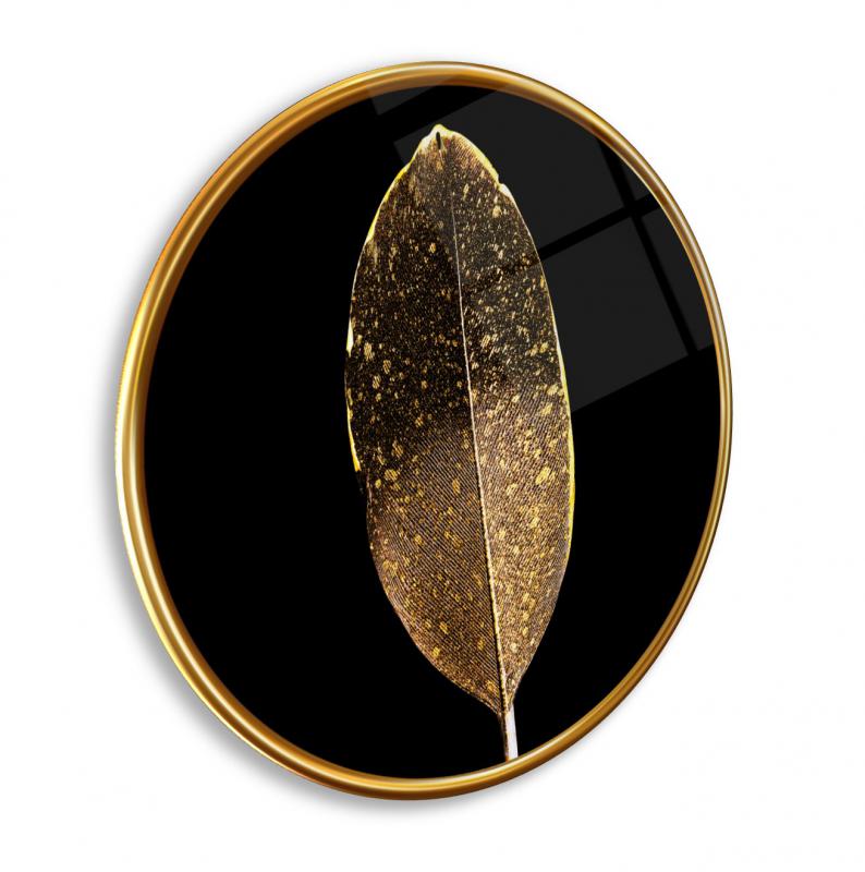 Gold Tüy Yuvarlak Cam Tablo