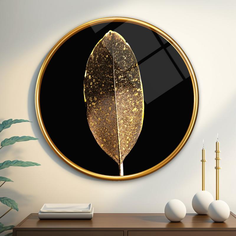 Gold Tüy Yuvarlak Cam Tablo