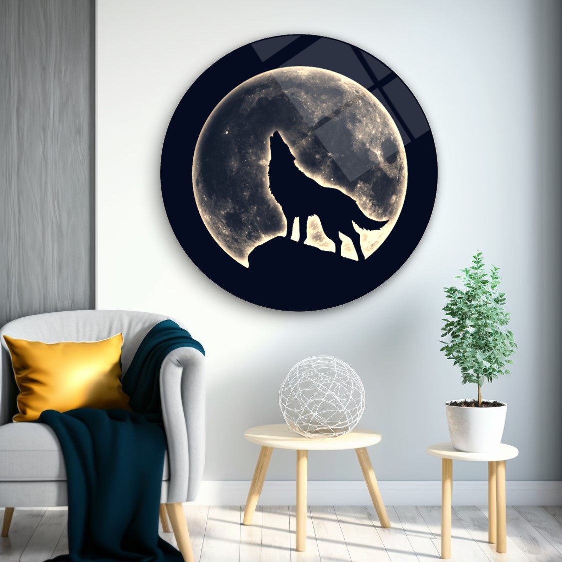 Kurt Yuvarlak Cam Tablo